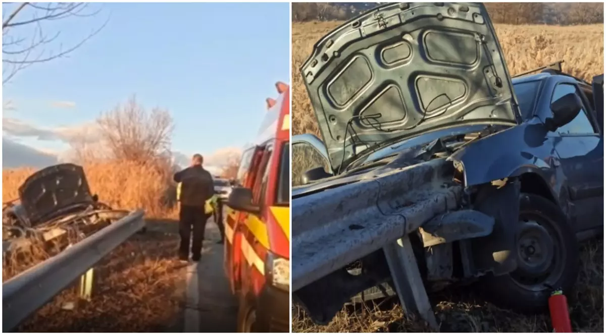 Un șofer din Argeș a murit după ce parapetul metalic i-a străpuns mașina, într-un accident cu trei autoturisme