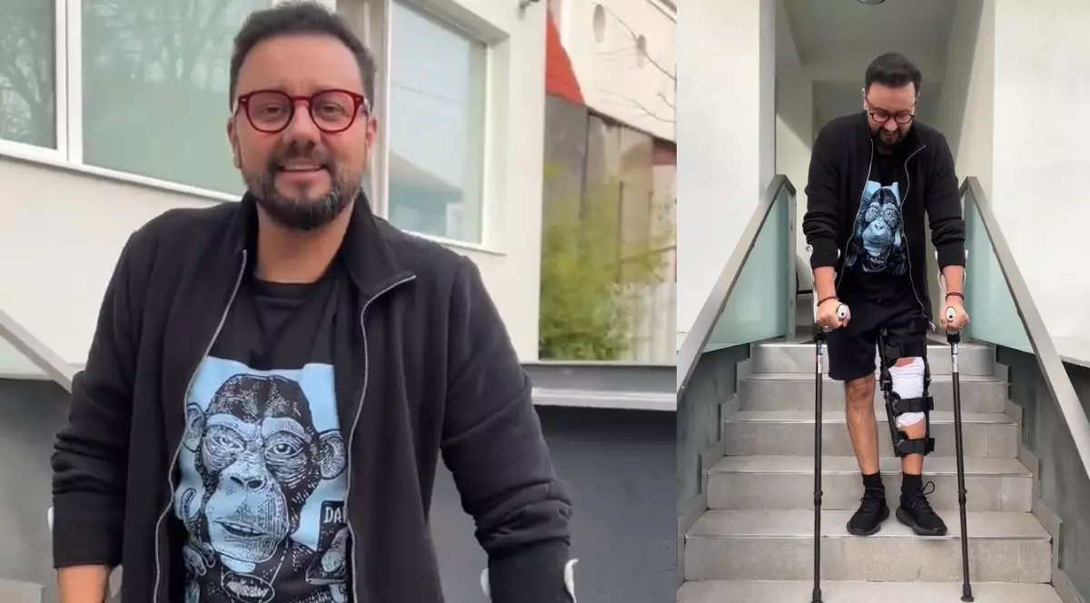 Cum se recuperează Cătălin Măruță, după operația la picior. Merge în cârje: „Mai durează două săptămâni să îmi scot firele”