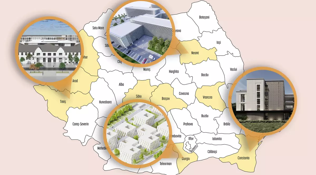 Ce spitale noi vor fi construite în România în următorii ani și cum vor arăta. De la Constanța la Brașov și de la Oradea la Piatra Neamț
