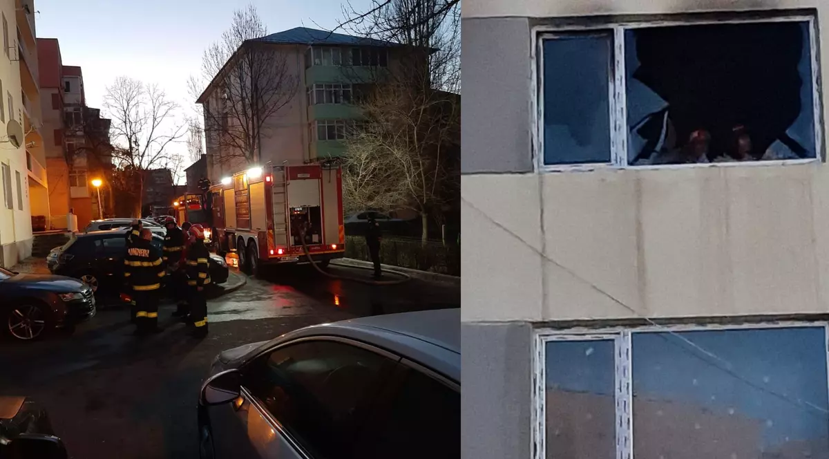Incendiu într-un bloc din Craiova. 30 de oameni, evacuați de pompieri | VIDEO