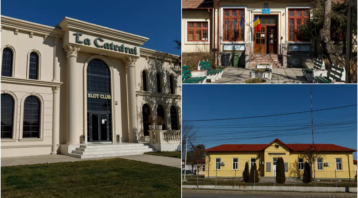 Imagini dintr-un oraș din Dolj: cum arată clădirile publice - spitalul și judecătoria - în comparație cu cazinoul, care este lipit de liceu