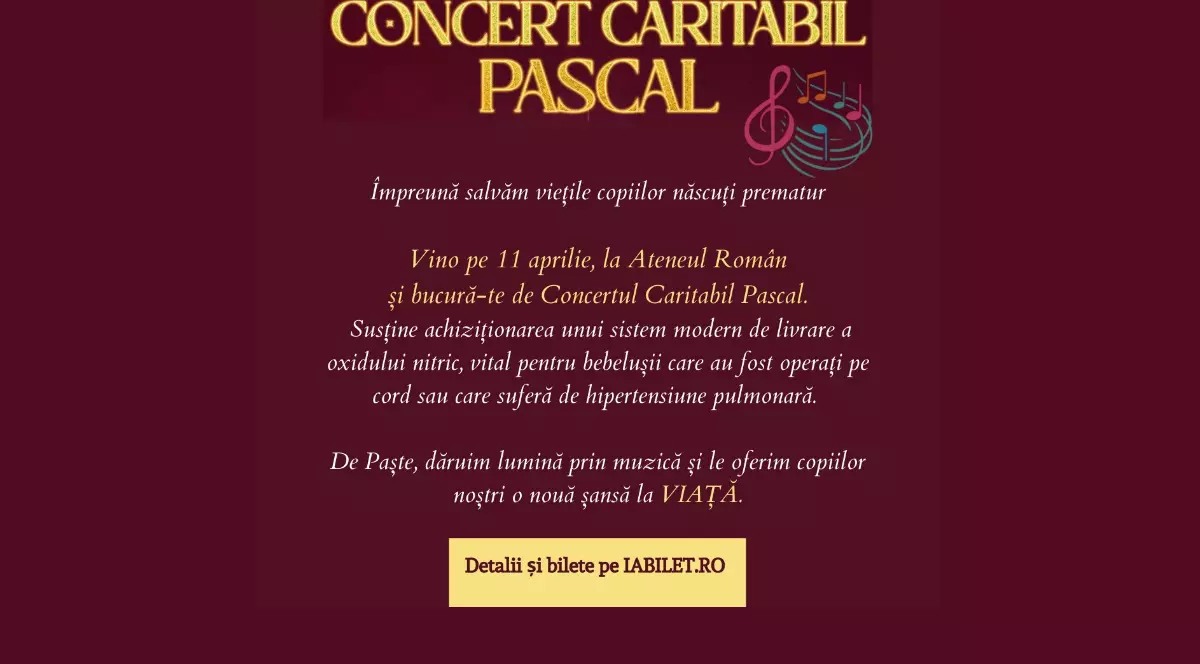 Zeci de artiști de notorietate îi invită pe iubitorii de concerte să se alăture campaniei pentru salvarea copiilor născuți prematur