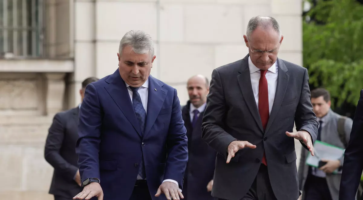 Ministrul de Interne al Austriei, Gerhard Karner, se intalneste cu Lucian Bode, ministrul de Interne, in Bucuresti, 26 aprilie 2022. Inquam Photos / George Calin