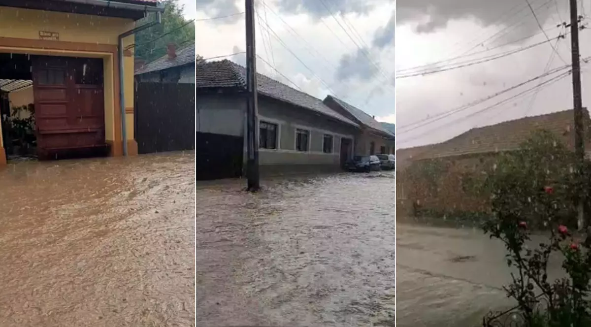 Noi inundații în Caraș-Severin - VIDEO. Vestul țării, vizat de un cod portocaliu de ploi abundente
