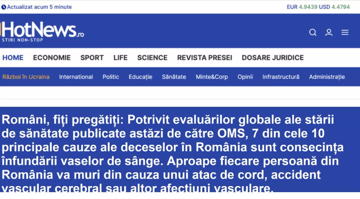 Site-ul agenției de știri HotNews, clonat și folosit într-o escrocherie cu „un medicament-minune”