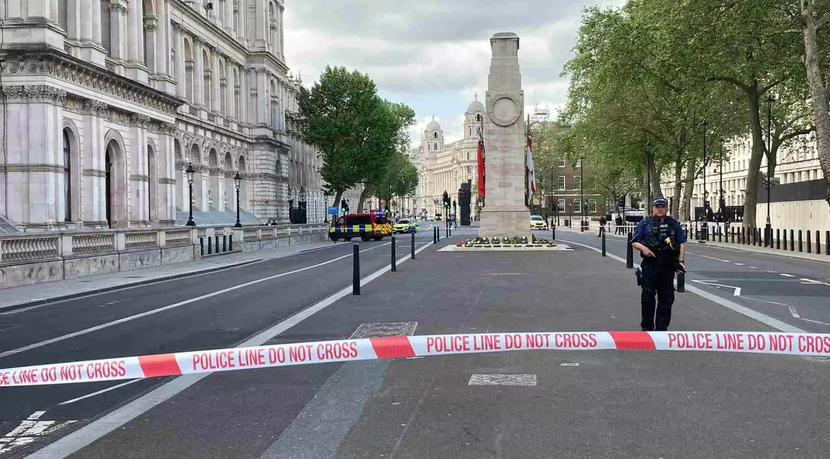 Incident la reședința premierului britanic. O mașină a intrat în porțile de pe Downing Street
