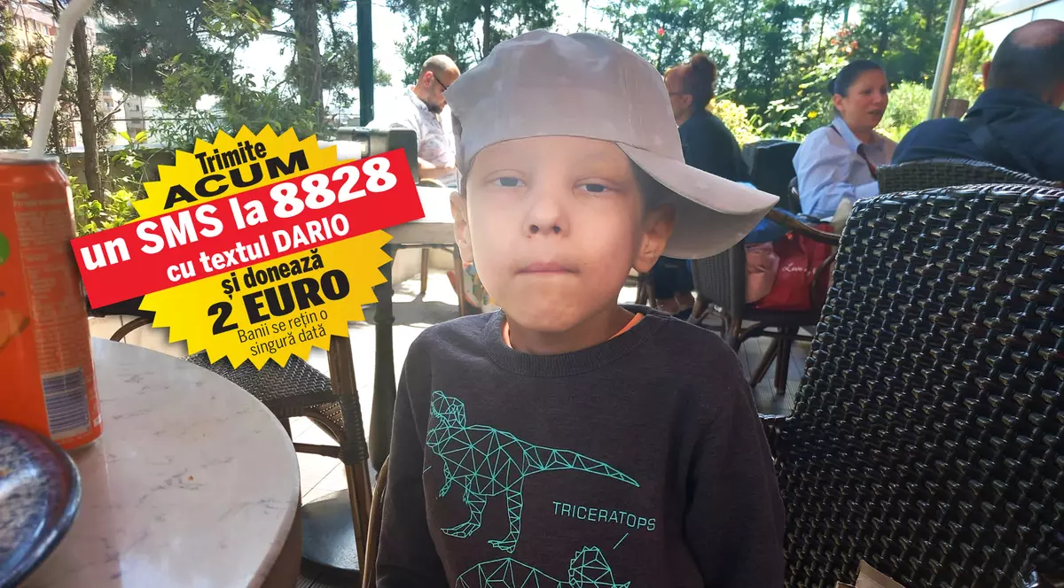 Dario are nevoie de 27.000 de euro pentru a-i fi extirpată o tumoră. Băiețelul are 6 ani și a fost diagnosticat cu cancer abdominal acum un an