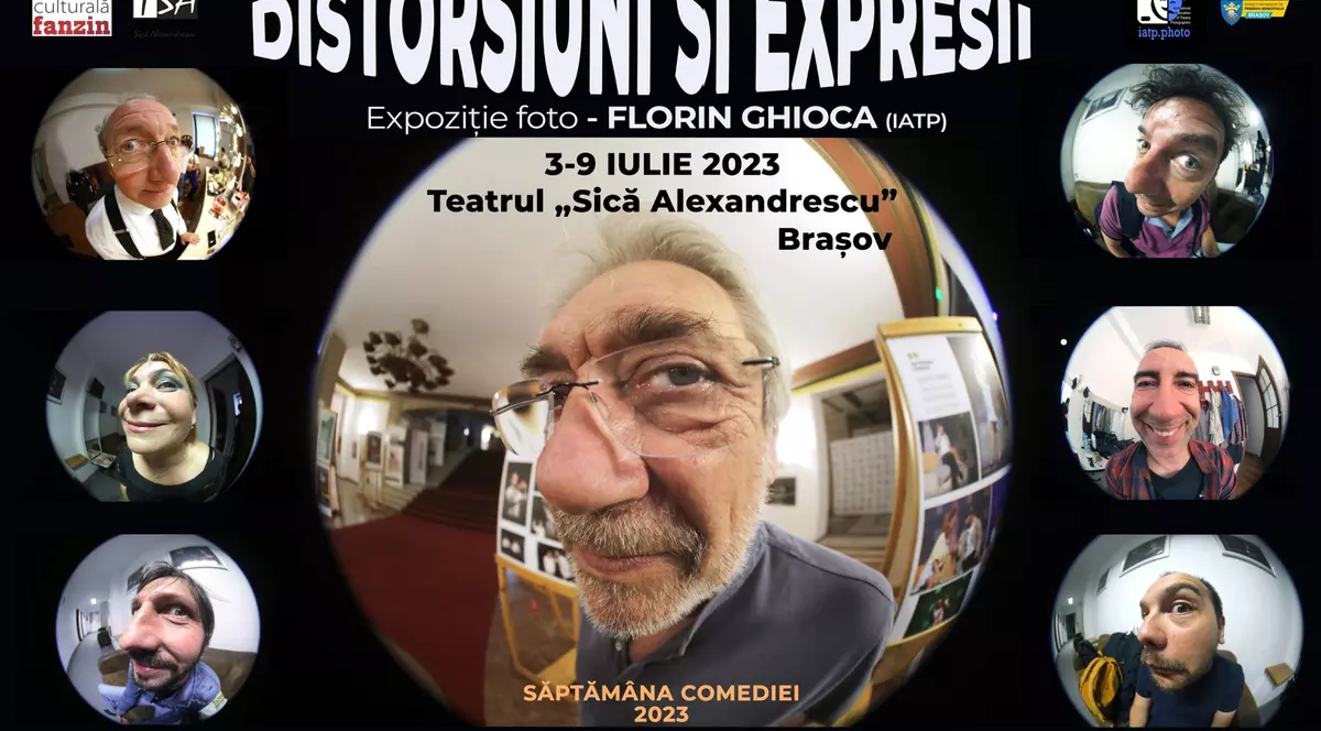 „Distorsiuni și expresii”: Fotografii haioase ale unor cunoscuți actori români, într-o inedită expoziție la Festivalul Săptămâna Comediei