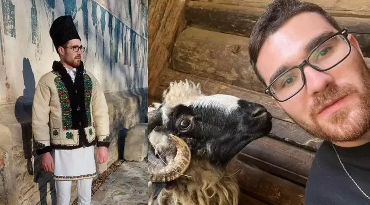 Tânărul care duce tradiția românească mai departe. Povestea uimitoare a lui Andrei, care țese covoare la război de când avea 12 ani