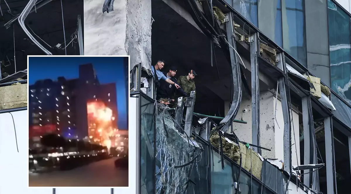 VIDEO | Momentul când dronele lovesc turnul cu 49 de etaje din Moscova. Rusia spune că erau scăpate de sub control, fiind anihilate electronic