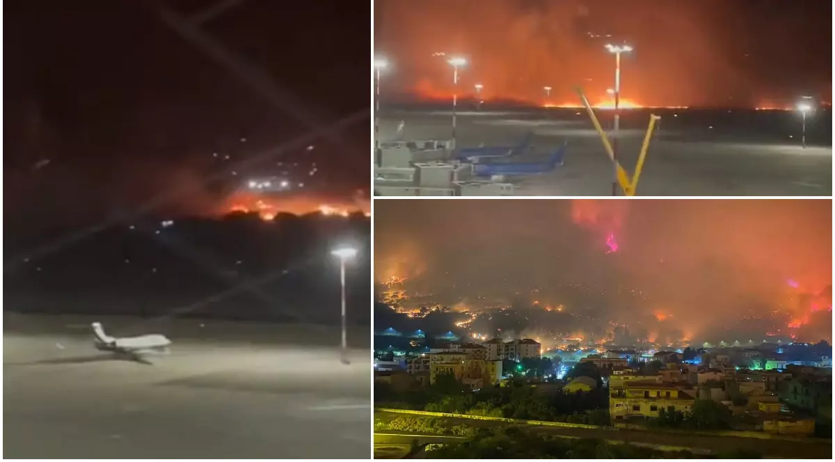 Arde și Sicilia! Imagini video dramatice cu aeroportul din Palermo înconjurat de flăcări