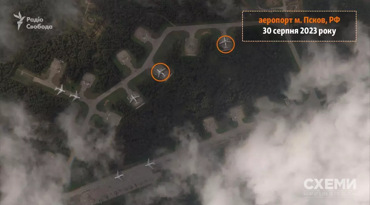 Imagini din satelit cu aeroportul din Pskov, după atacul masiv cu drone al Ucrainei