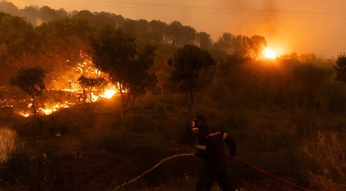 Incendiu de vegetație lângă Alexandroupoli, Grecia, în august 2023 Foto: Hepta