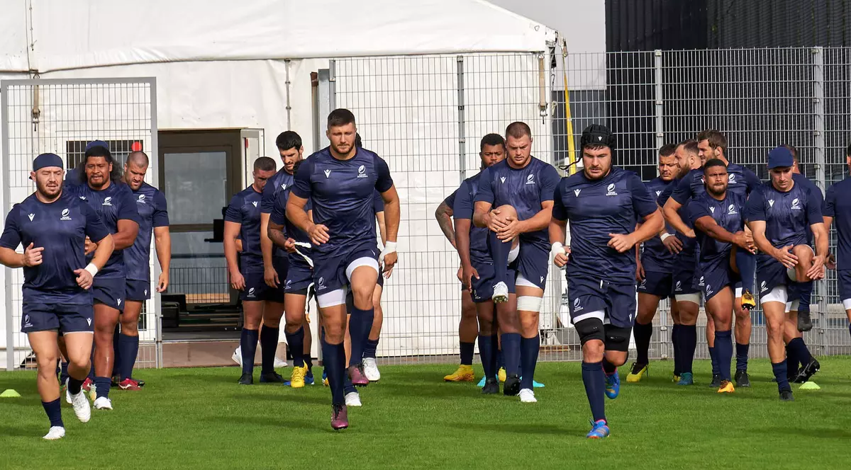 Rugbiștii tricolori au cântat „Treceți batalioane române Carpații”, la ceremonia de Bun Venit de la Cupa Mondială. VIDEO