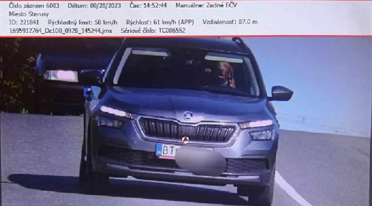 Câine surprins de radar la volanul unei Skoda, mașina rula cu 61 km/h, pe o șosea din Slovacia