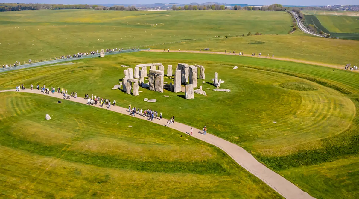 Curiozități despre Stonehenge - Vedere aeriană asupra ansamblului Sonehenge