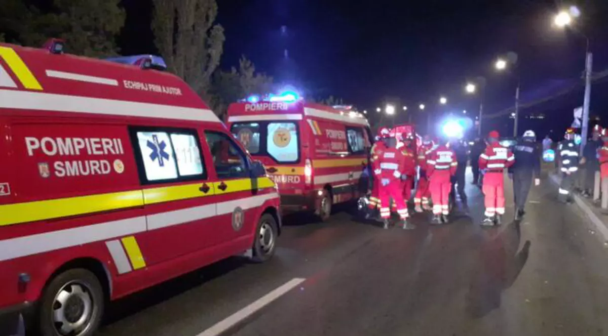 Carambol pe DN1, la Balotești: 16 autoturisme și un microbuz, implicate în accidentul în lanț