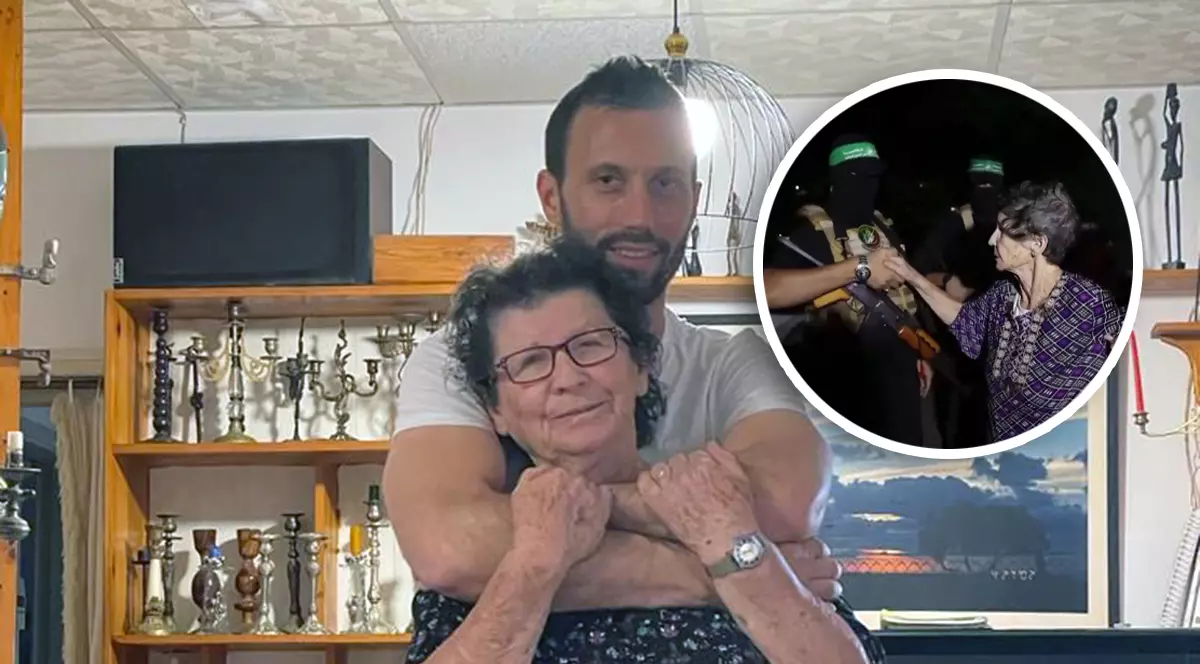 Daniel Lifshitz şi bunica sa, înainte de 7 octombrie.