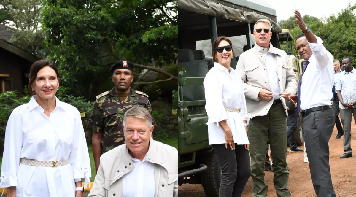 Tot în timpul vizitei din Kenya, președintele Iohannis a mers într-un safari, alături de soția sa, în Parcul Național Nairobi.