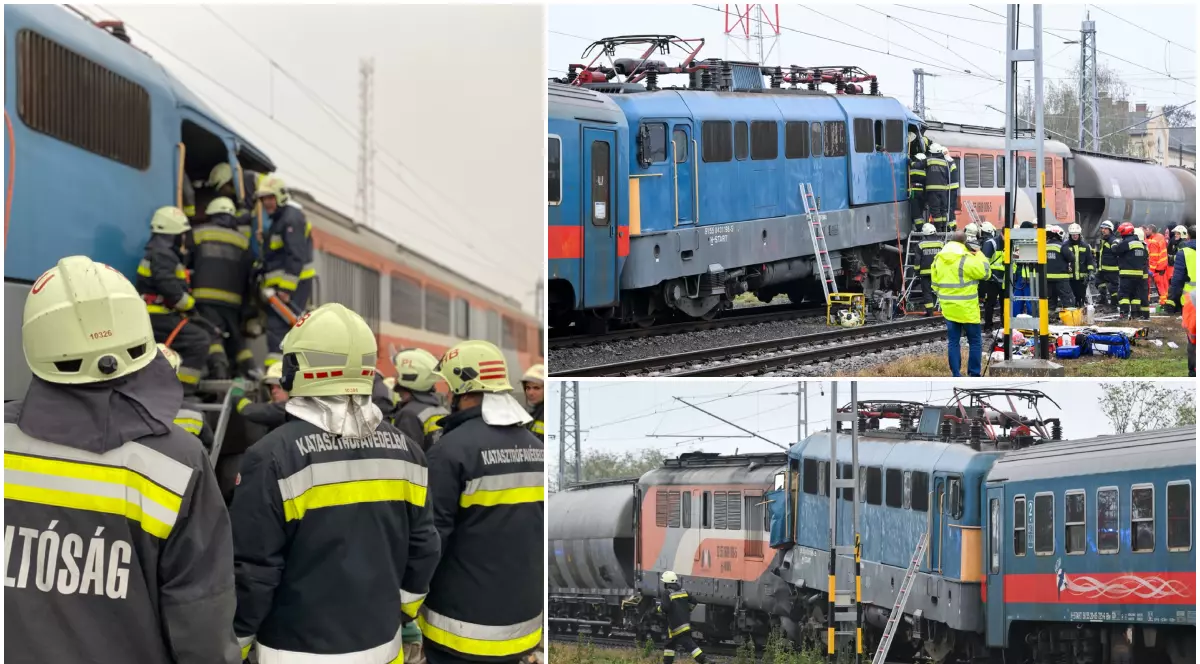 Pasagerii unui tren românesc, mutați în altă garnitură, după un accident între două trenuri, în Ungaria. Mai multe persoane au fost rănite