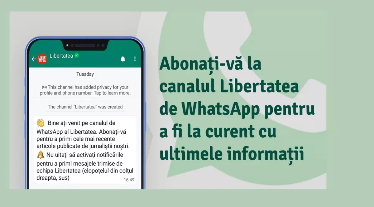 Libertatea și-a lansat canalul de WhatsApp. Abonați-vă pentru a primi pe telefon cele mai importante articole