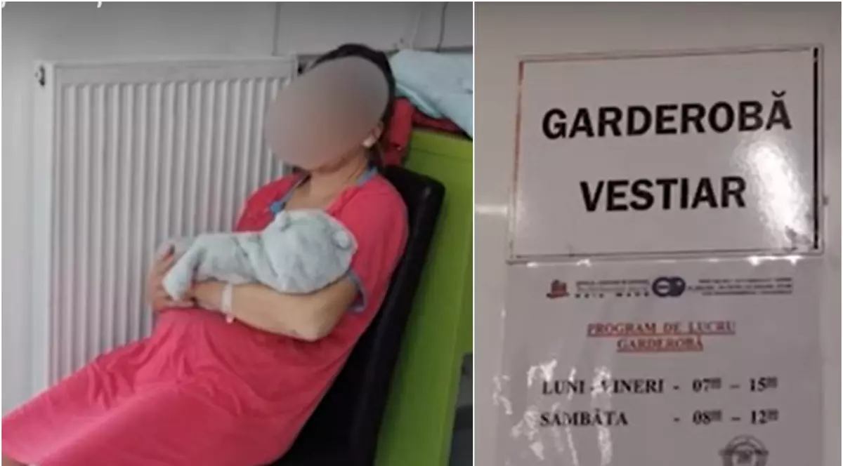 O mamă care abia născuse, externată în halat și papuci din Spitalul de Urgență Baia Mare, pentru că se încheiase programul garderobei