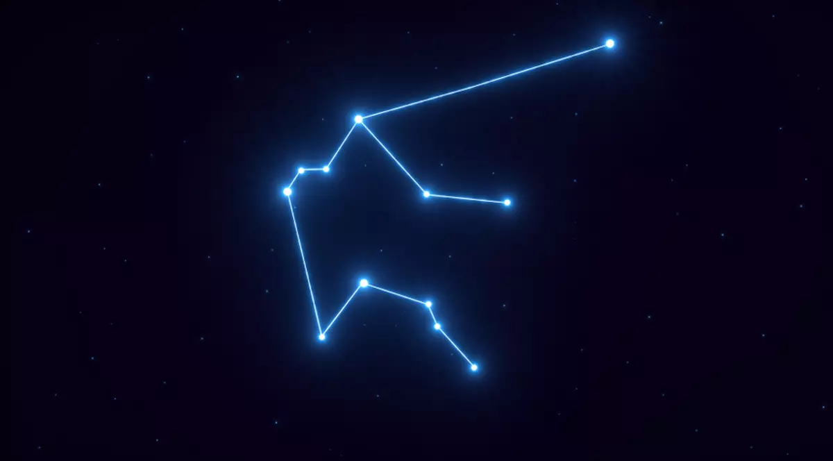 Zodia Vărsător în 2024. Anul cu cele mai bune alegeri - Imagine cu semnul zodiacal al Vărsătorului format din stele unite cu o linie strălucitoare, pe un fond negru.