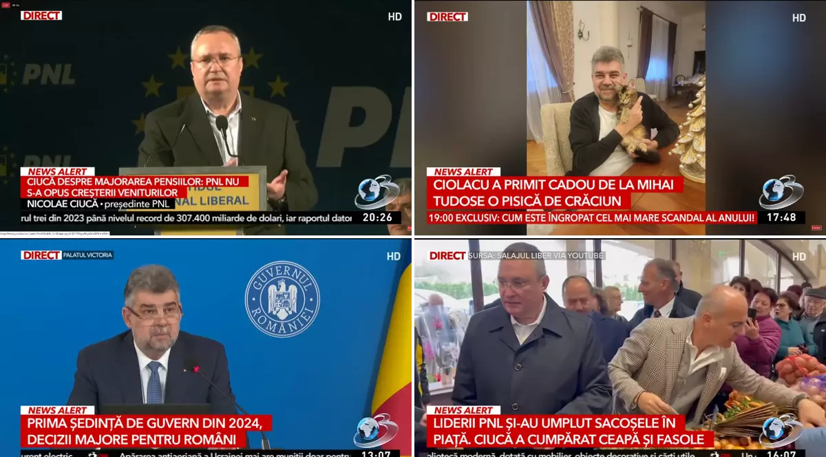 În 2023, televiziunile de știri au furnizat audiențe cu 18% mai mici pentru reclame față de anul precedent. Noroc cu banii de la Ciolacu și Ciucă
