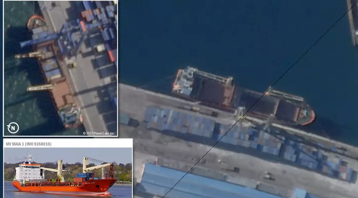 Imagini din satelit arată nave rusești pe care sunt încărcate containere într-un port din Coreea de Nord, care este acuzată că a vândut arme Rusiei
