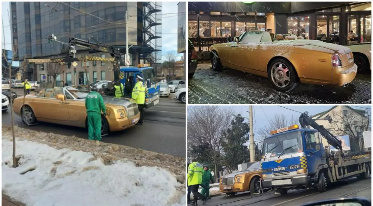 Afaceristul din Iași care circula cu Rolls Royce-ul decapotat când afară erau -4 grade, fără permis și băut, a rămas fără mașina de lux