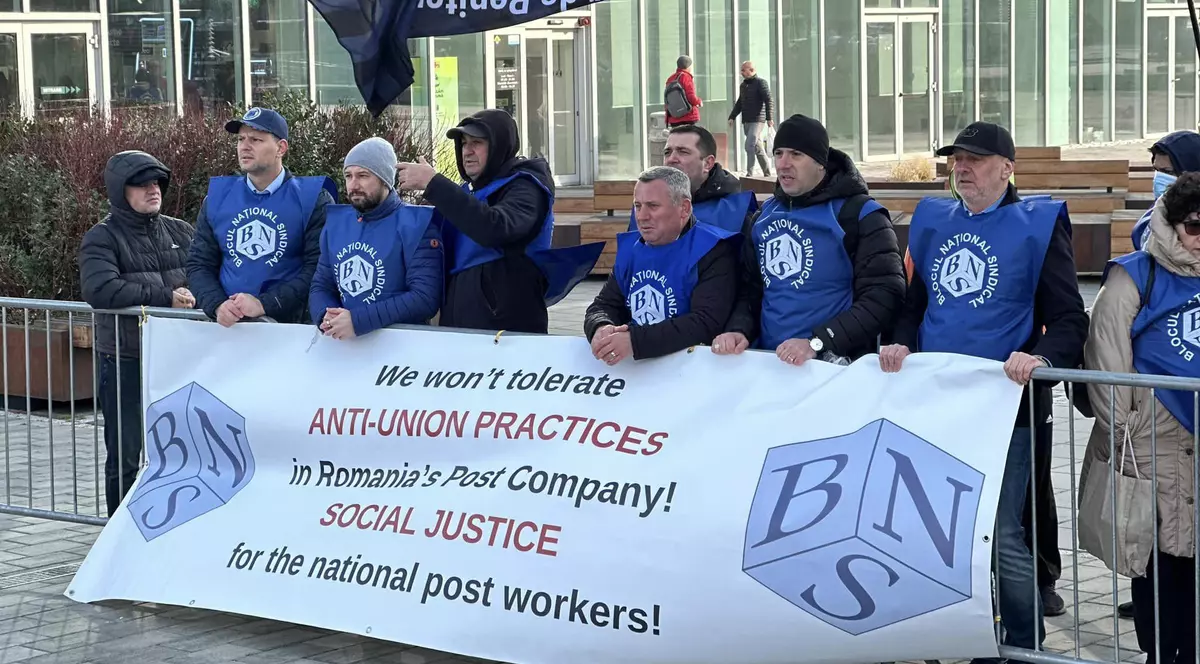 Protest al Blocului Naţional Sindical în faţa Romexpo, unde are loc Congresul PPE. Ce nemulțumiri au sindicaliştii