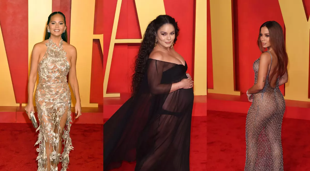 Cele mai transparente rochii purtate de vedete la petrecerea Vanity Fair, după decernarea Premiilor Oscar 2024. Actrița însărcinată s-a îmbrăcat în negru