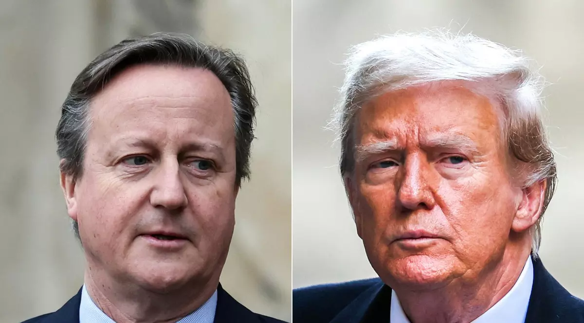 Colaj cu David Cameron (stânga) și Donald Trump FOTO Profimedia