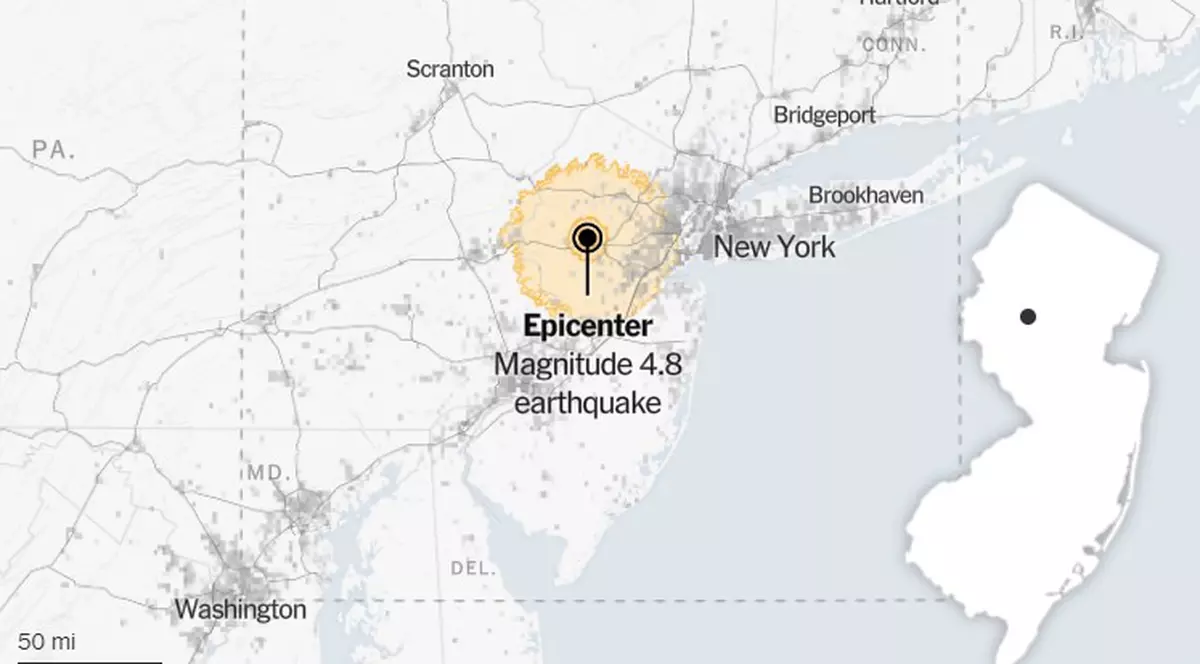 Epicentrul cutremurului Captură New York Times