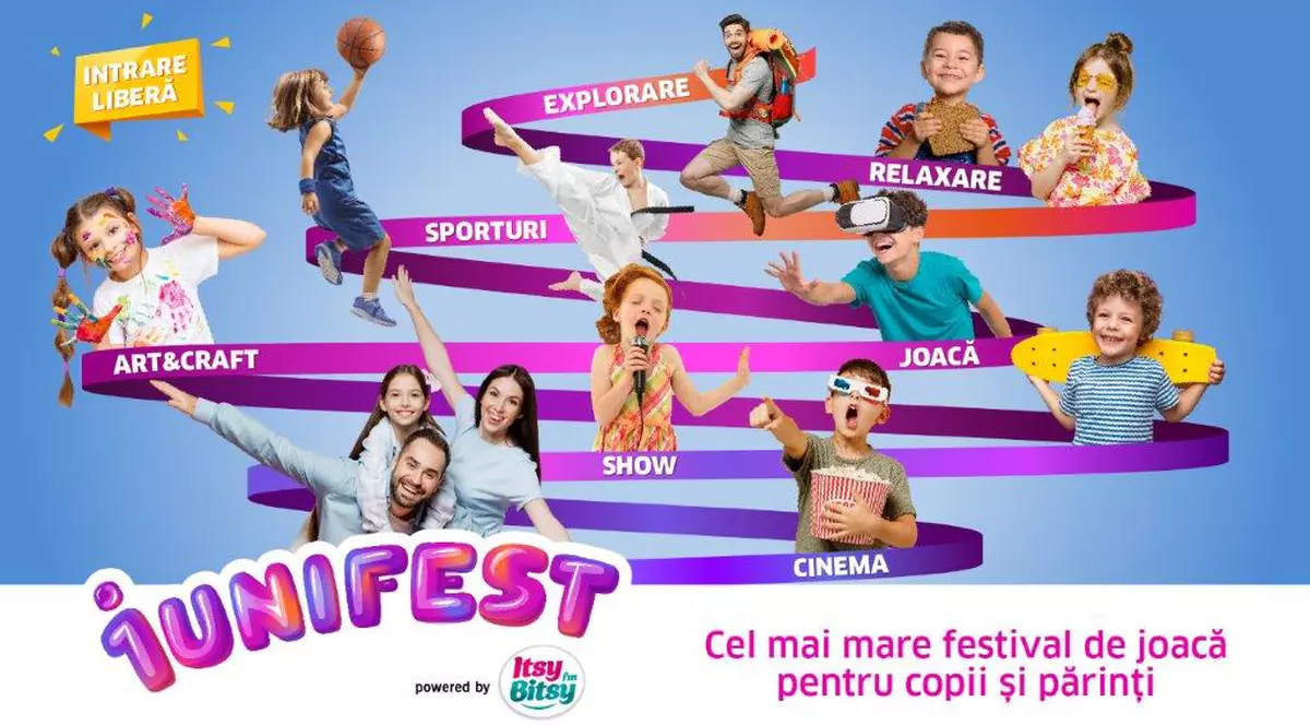 Părinții și copiii sunt așteptați la 1uniFEST, cel mai mare festival de joacă de Ziua Copilului