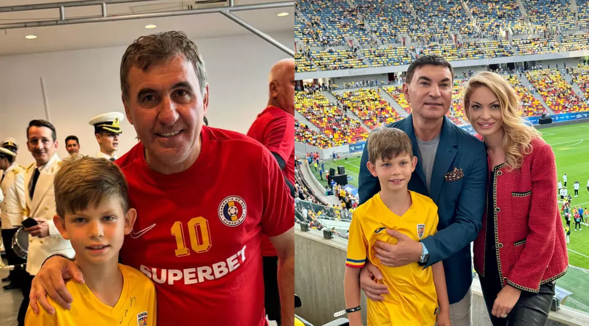 Imagini rare cu băiețelul Valentinei Pelinel și al lui Cristi Borcea. Milan s-a pozat alături de marii fotbaliști ai României