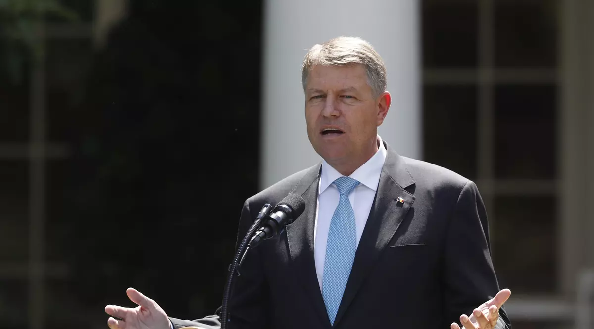 Klaus Iohannis, la Casa Albă, în 2017 Foto AP