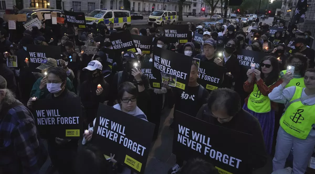 Londra, 4 iunie 2023: protest față de masacrul din Piața Tiananmen Foto: Profimedia