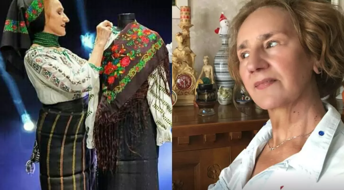 Imagini din apartamentul în care locuiește Sofia Vicoveanca în Suceava. O cameră e plină cu costume populare și obiecte din Bucovina