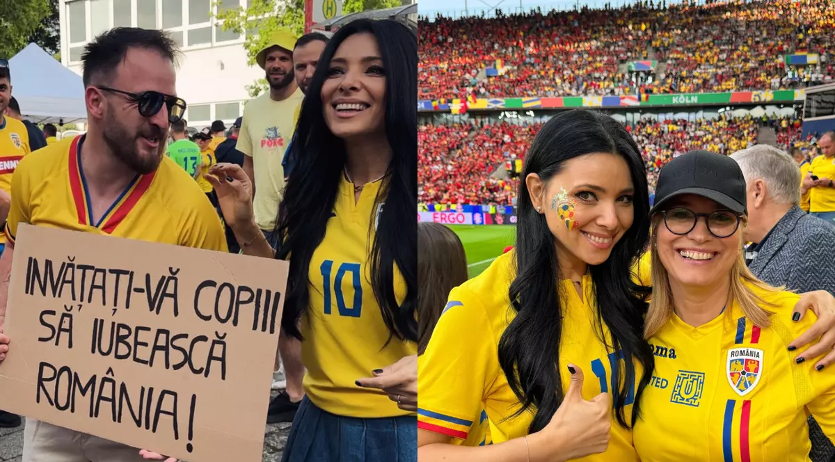 EURO 2024. Cum au apărut Andreea Esca și Corina Caragea la meciul România - Belgia. Prezentatoarele au sărit și scandat cu suporterii