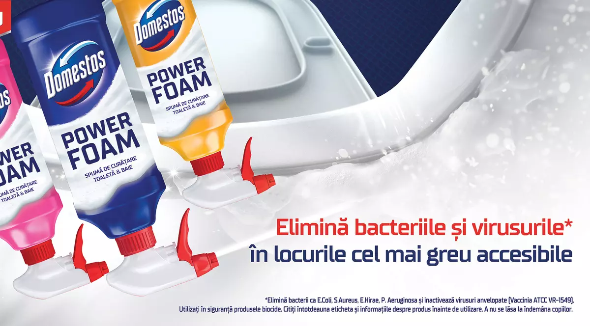 Unilever lansează o nouă gamă de produse - Domestos Power Foam