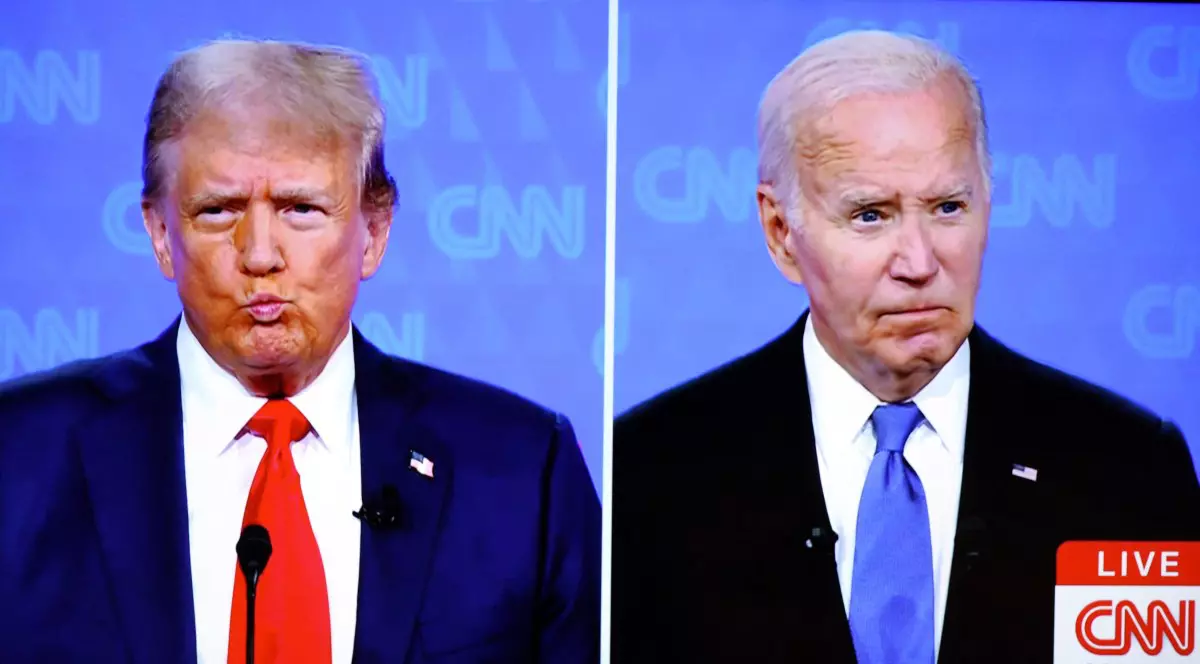 Dezbaterea televizată dintre Donald Trump și Joe Biden, pe 27 iunie. Foto: Hepta