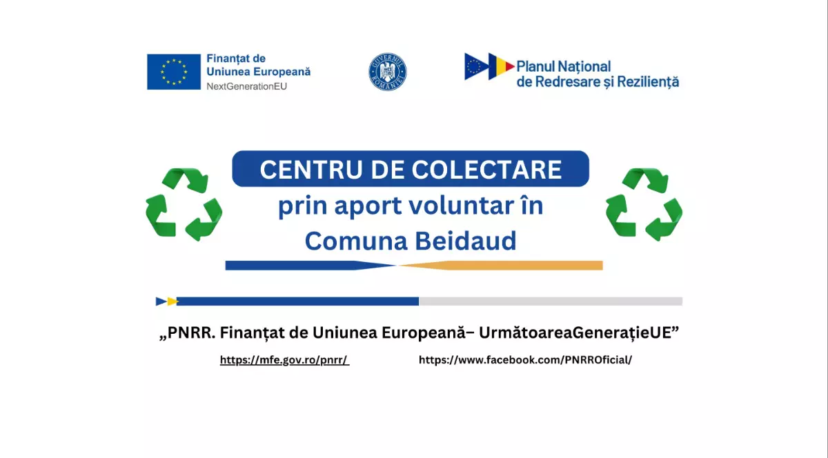 Stadiul executiei lucrarilor aferente proiectului „Înființare centru de colectare prin aport voluntar în comuna Beidaud, Județul Tulcea” a ajuns la 60%!