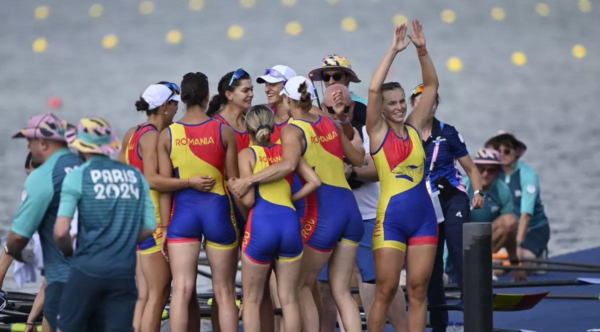 Aur după 20 de ani! Echipajul feminin de 8 plus 1 a dominat finala și a câștigat medalia de aur la JO 2024. Team România a ajuns la 7 medalii