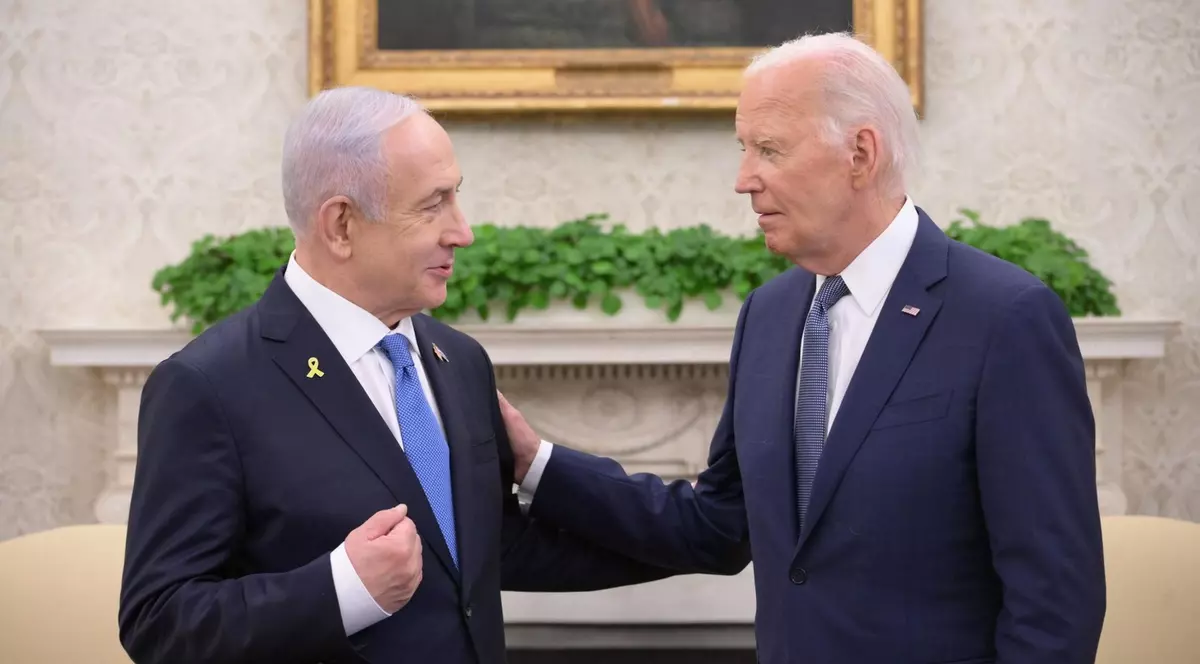 Netanyahu (stânga) și Biden în cadrul unei întrevederi anterioare Foto: Hepta