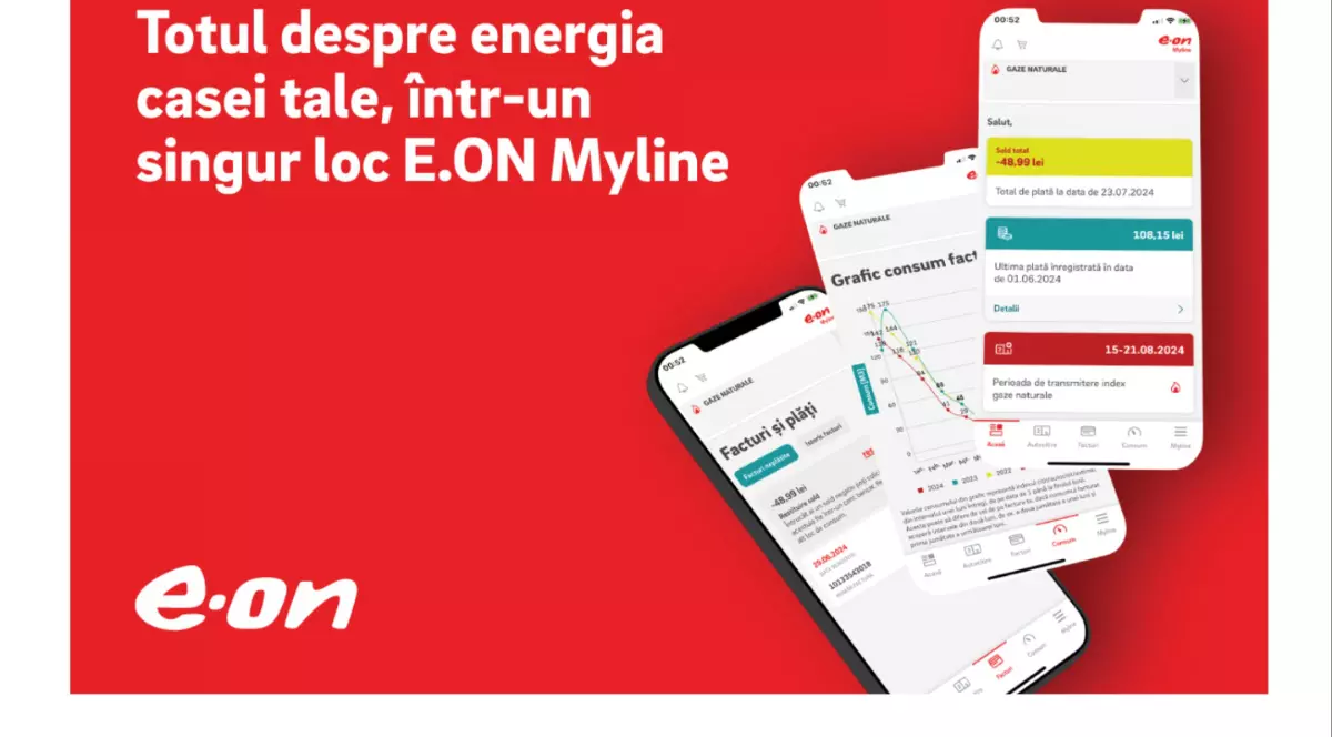 1 minut și 30 de secunde lunar, pentru gestionarea consumului de energie în aplicația E.ON Myline