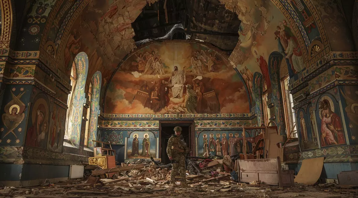 Biserică ortodoxă ucraineană bombardată de ruși Foto: Profimedia