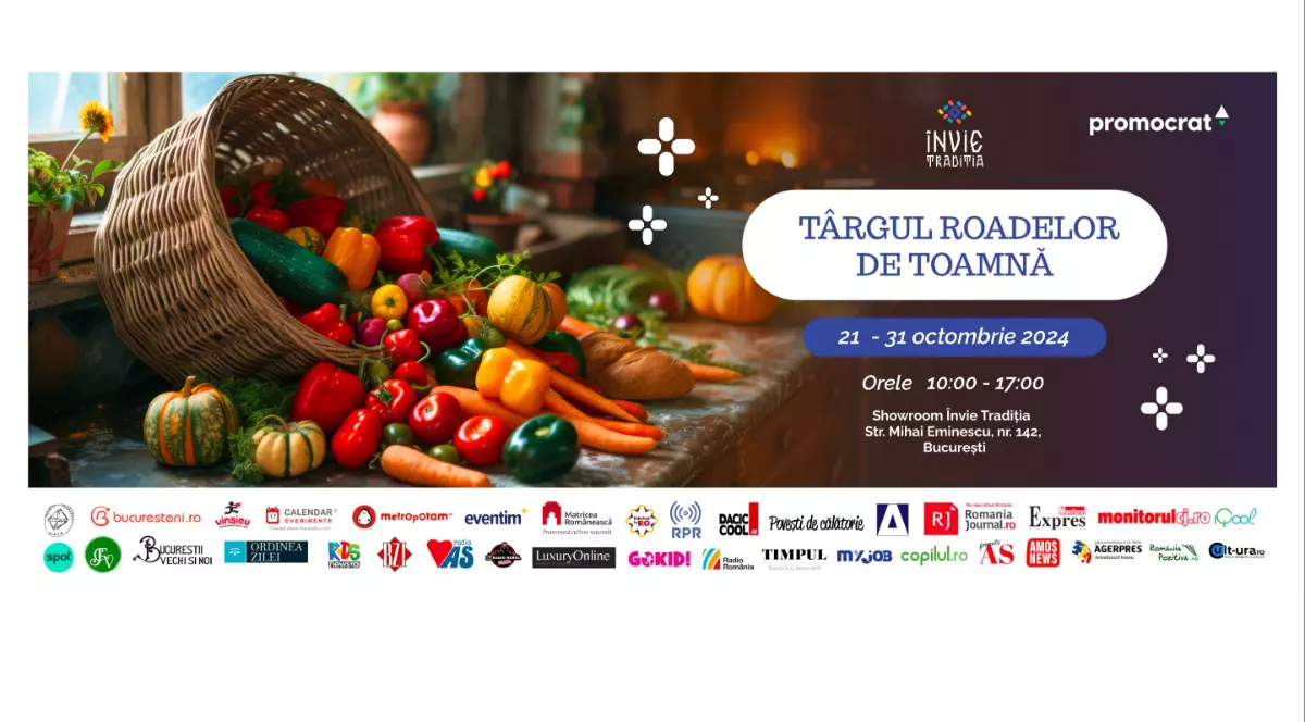 Târgul roadelor de toamnă – Învie Tradiția: O călătorie printre gusturi autentice 21 – 31 Octombrie 2024