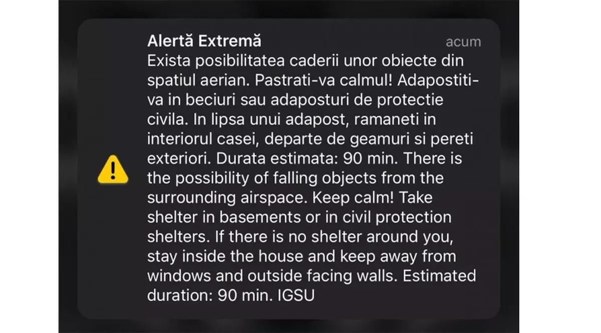 O dronă a intrat în România, fiind localizată în apropiere de Eforie Nord. Mesaj Ro-Alert primit de locuitorii din județul Constanța