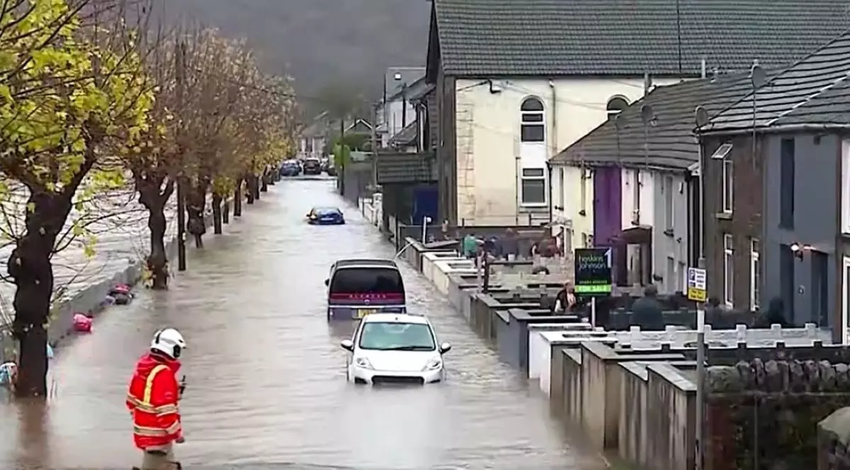 Zonă din Marea Britanie lovită de furtuna Bert